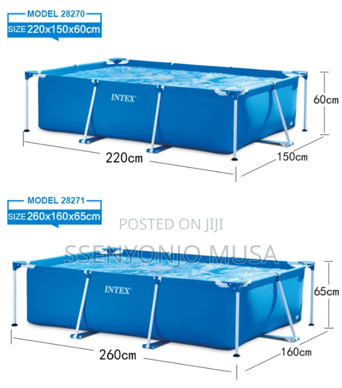 Intex Rectangular Frame Baby Pool - 86" X 59" X 23"
