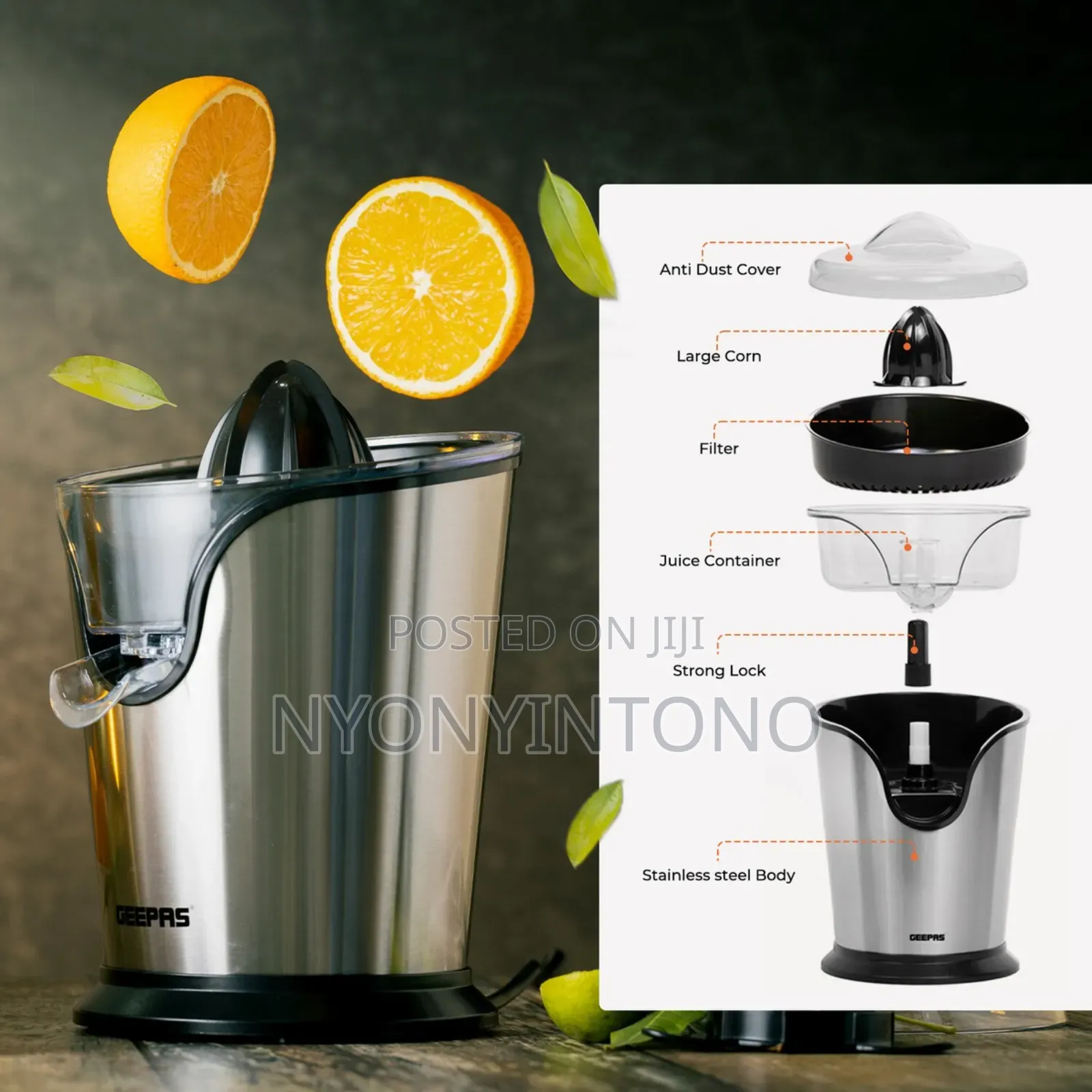 Geepas Powerful Stainless Steel Citrus Juice GCJ-46018