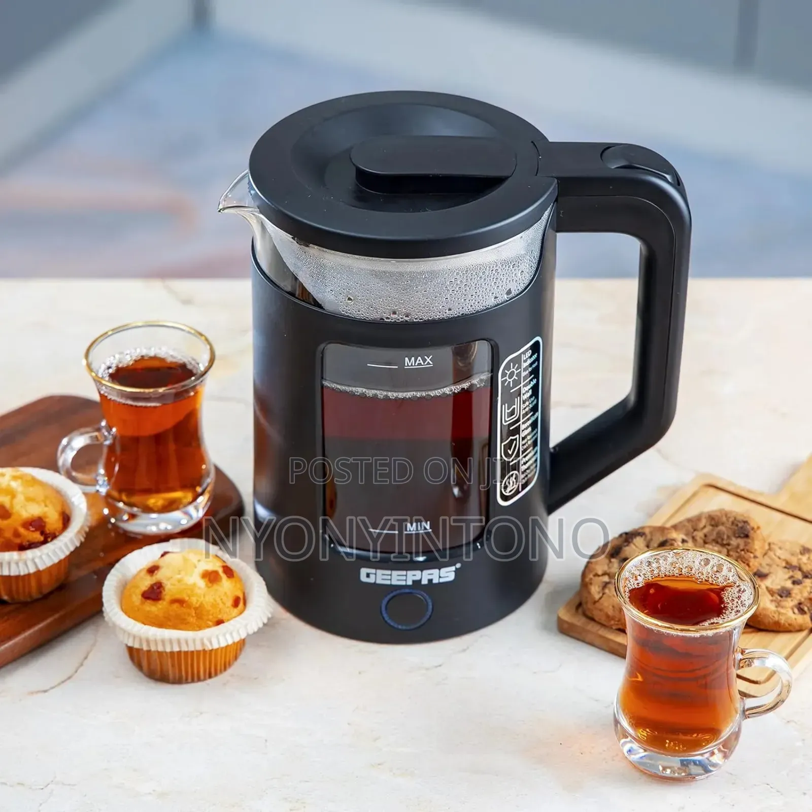 Geepas 1.8l Automatic Glass Kettle Gk-38049