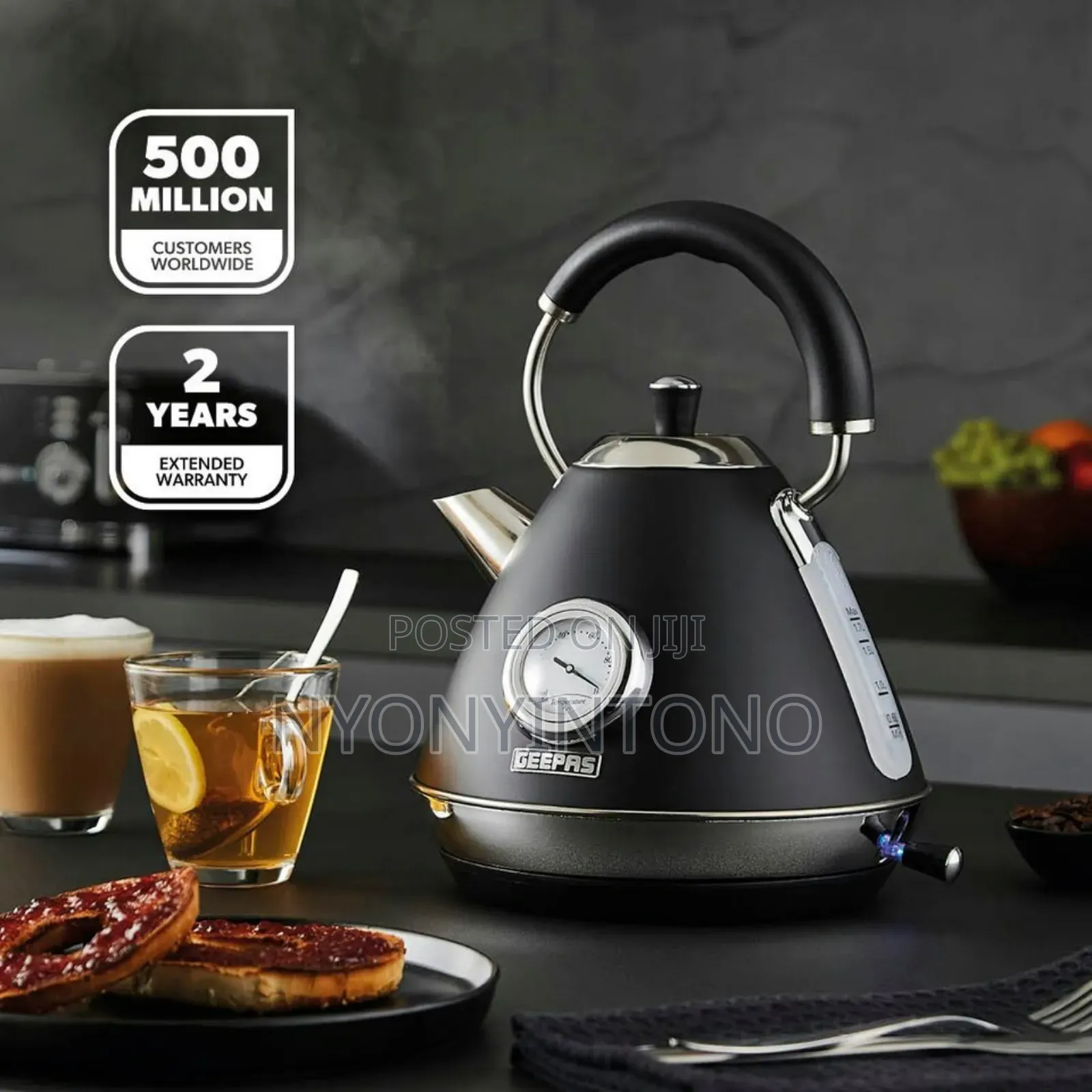Geepas New Model 1.7l Automatic Cordless Electric Kettle Gk-38073 Bk