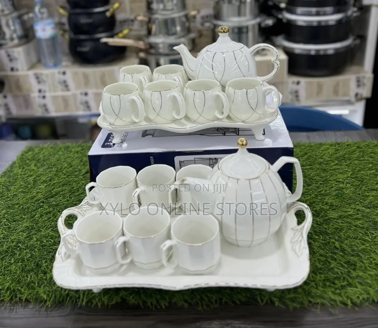 8 Pieces Ceramic Tea Set of Teapot and Coffee Cups