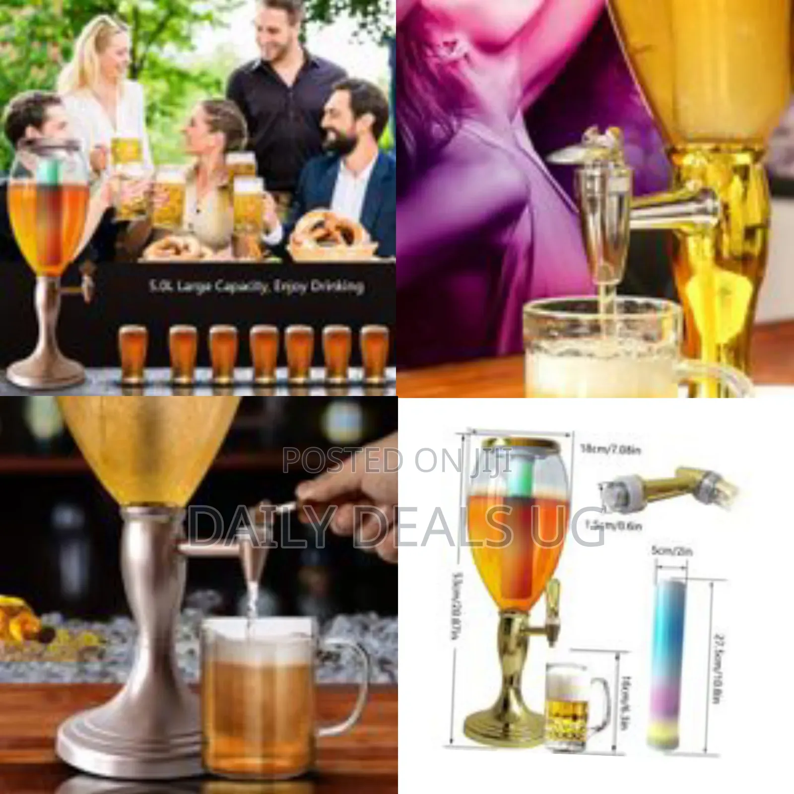 3l Beer Tower Dispenser, Tabletop Beer Tower With Led Lights,Tap