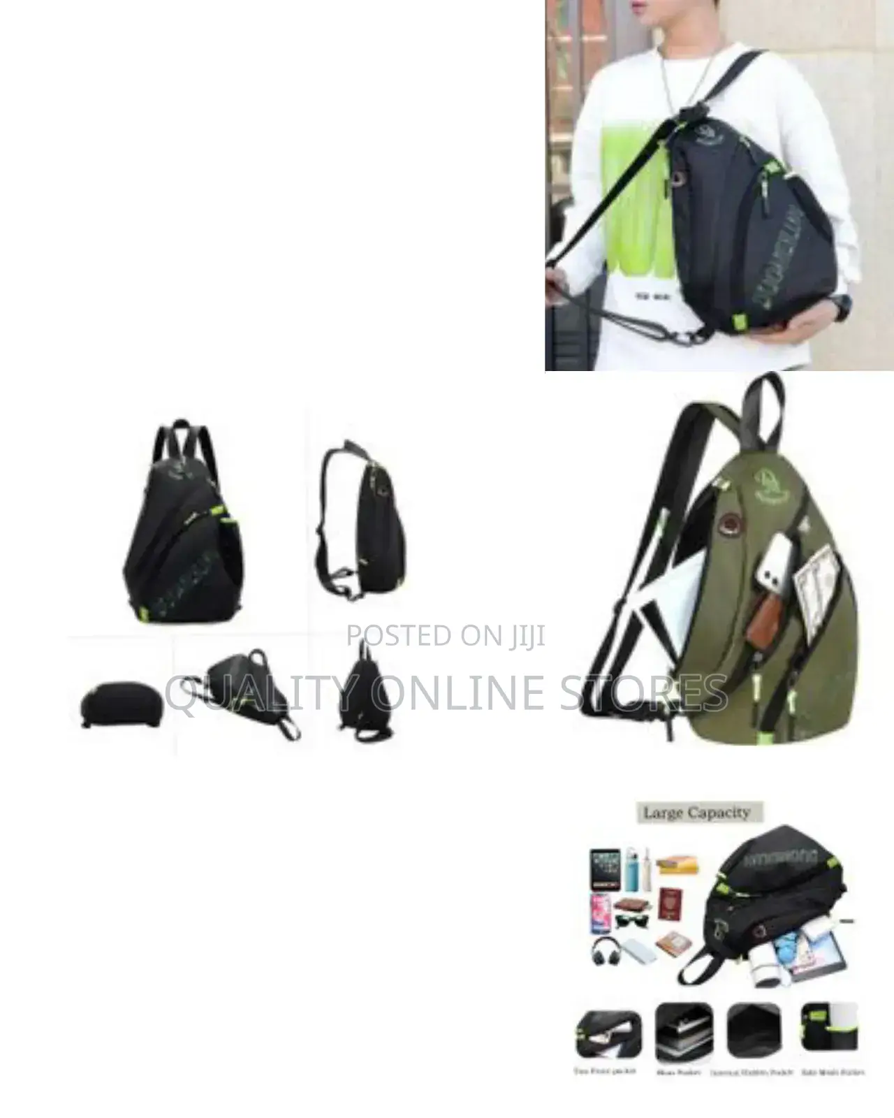 Waterproof Travel Backpack Shoulder Bag Sling Bag for Men Women