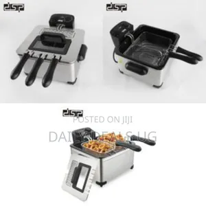 DSP 5.0 L Triple Basket Electric Deep Fryer With 2 Baskets Lids