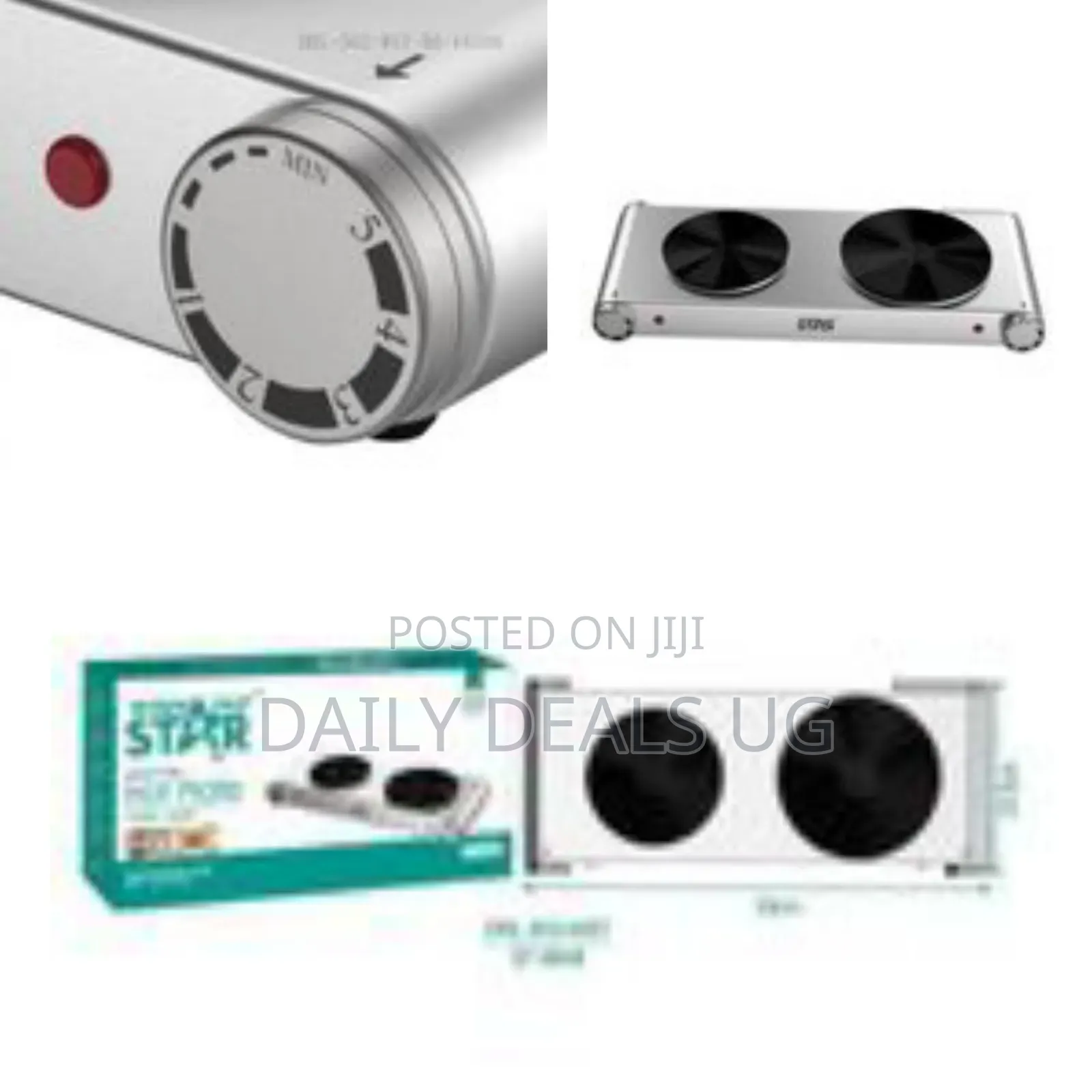 Winningstar Double Burner Heater Hot Plate With Die Cast +Ceramic