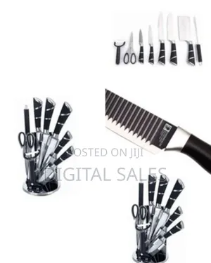 9 Pcs Kitchen Knife Set With 360° Rotating Acrylic Stand
