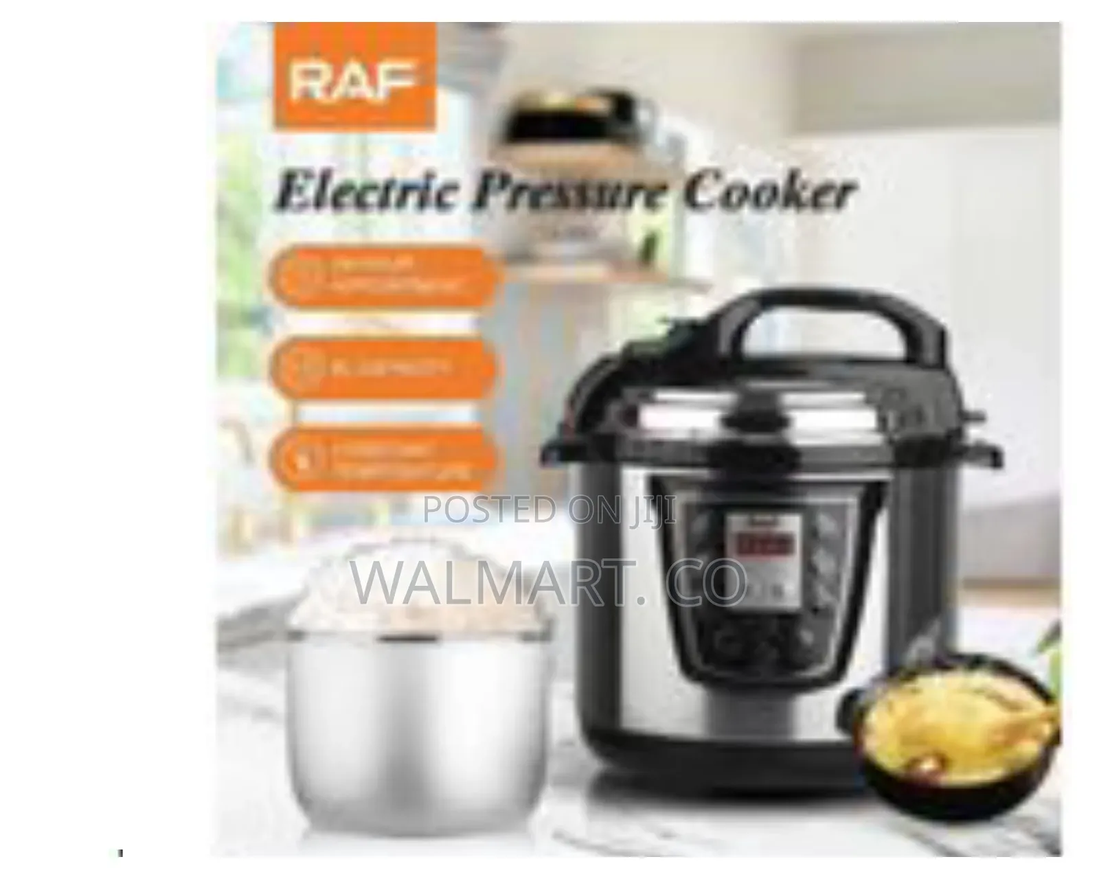Raf 6 Litres Electric Rice Cooker Steamer Pot-Silver