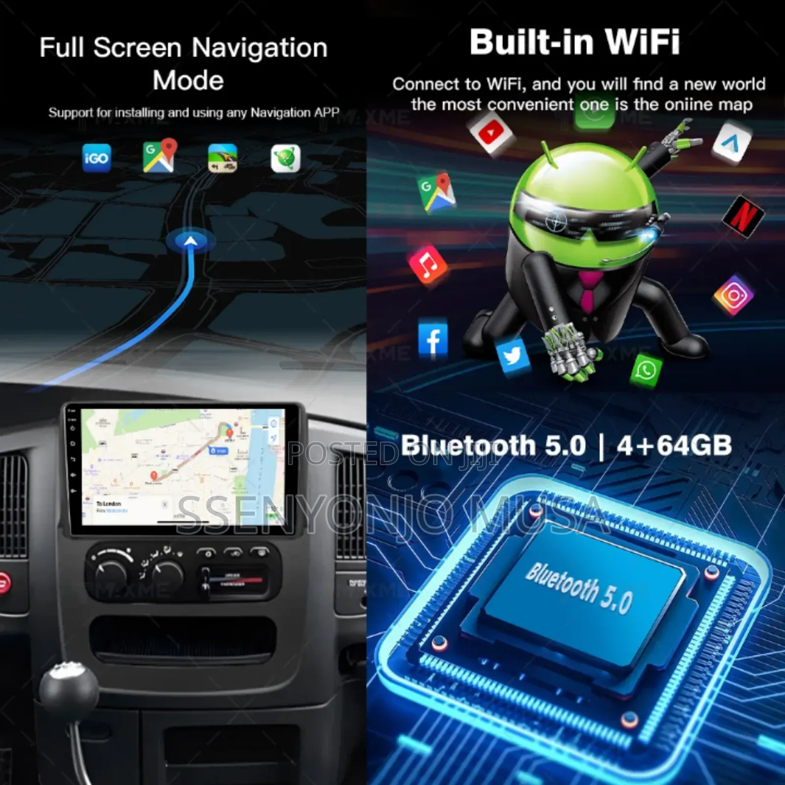 Soak Android 919cp Car Screen 10.1" Ips Touch, 1gb Ram + 32gb Rom, Bt