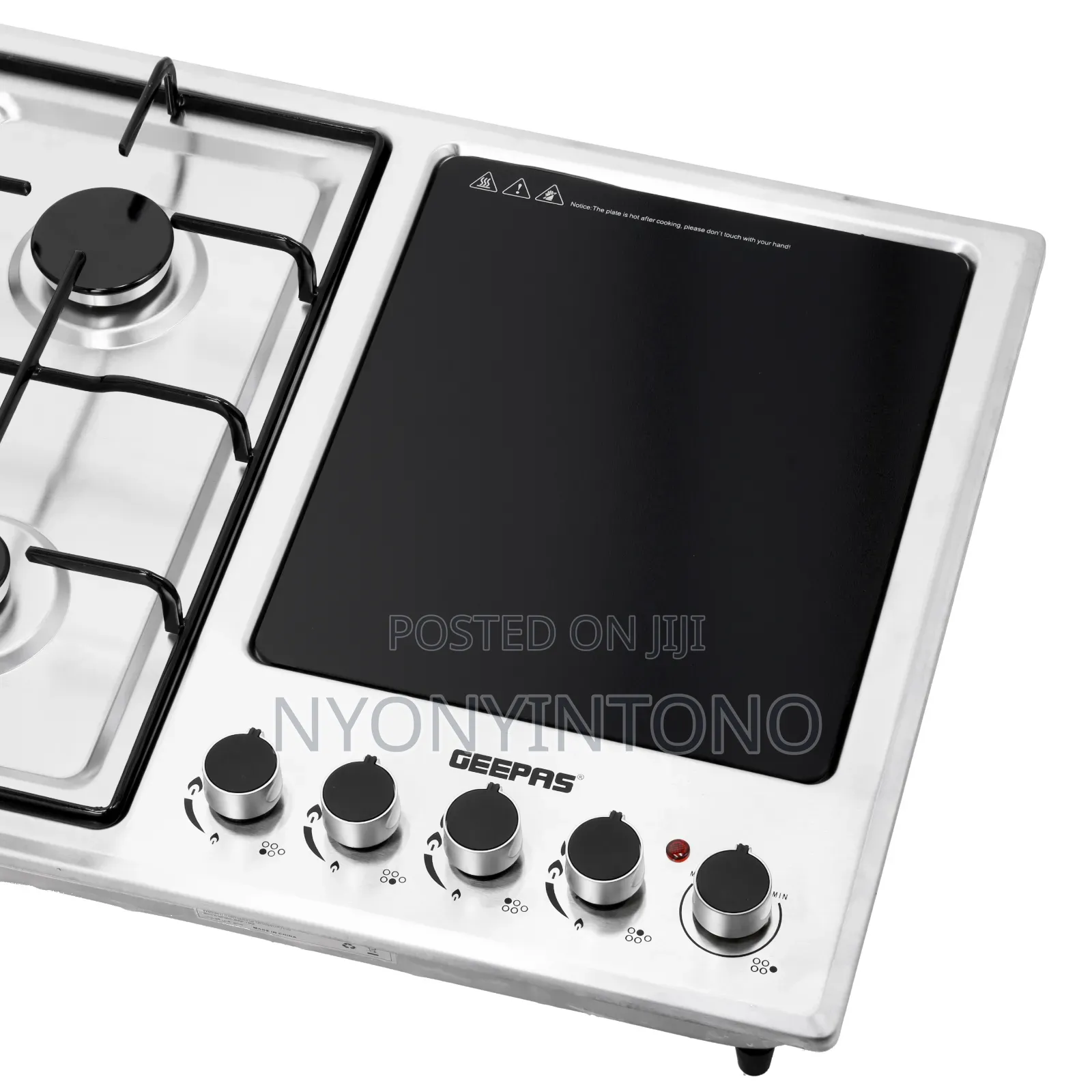 Geepas Stainless Steel 4gas Burner With Electric Hot Plate GGC 31036