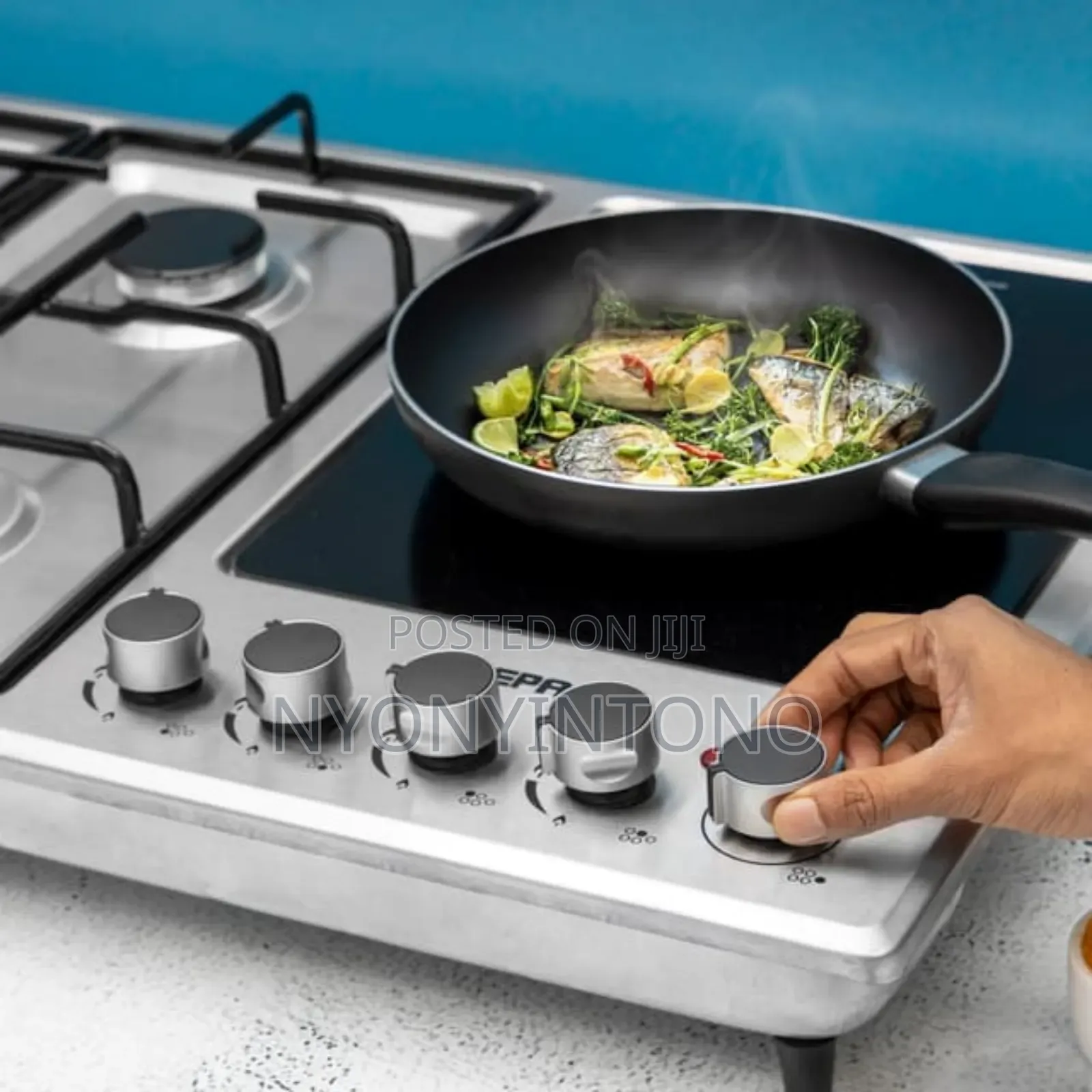 Geepas Stainless Steel 4gas Burner With Electric Hot Plate GGC 31036