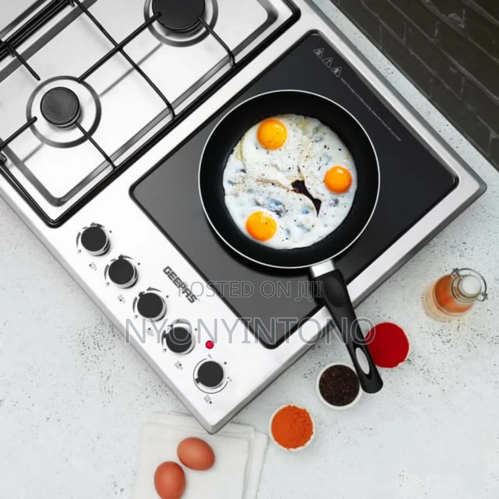 Geepas Stainless Steel 4gas Burner With Electric Hot Plate GGC 31036