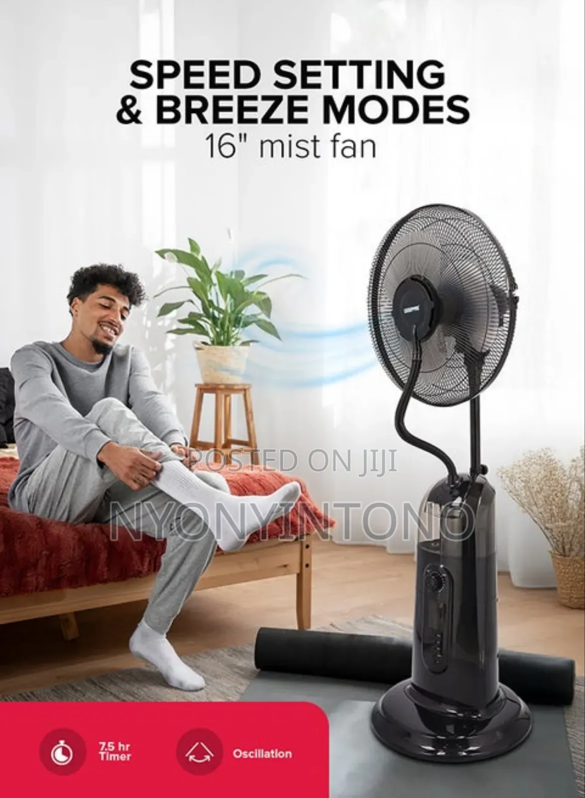 Geepas 16" Pedestal Stand Mist Fan Gf21161