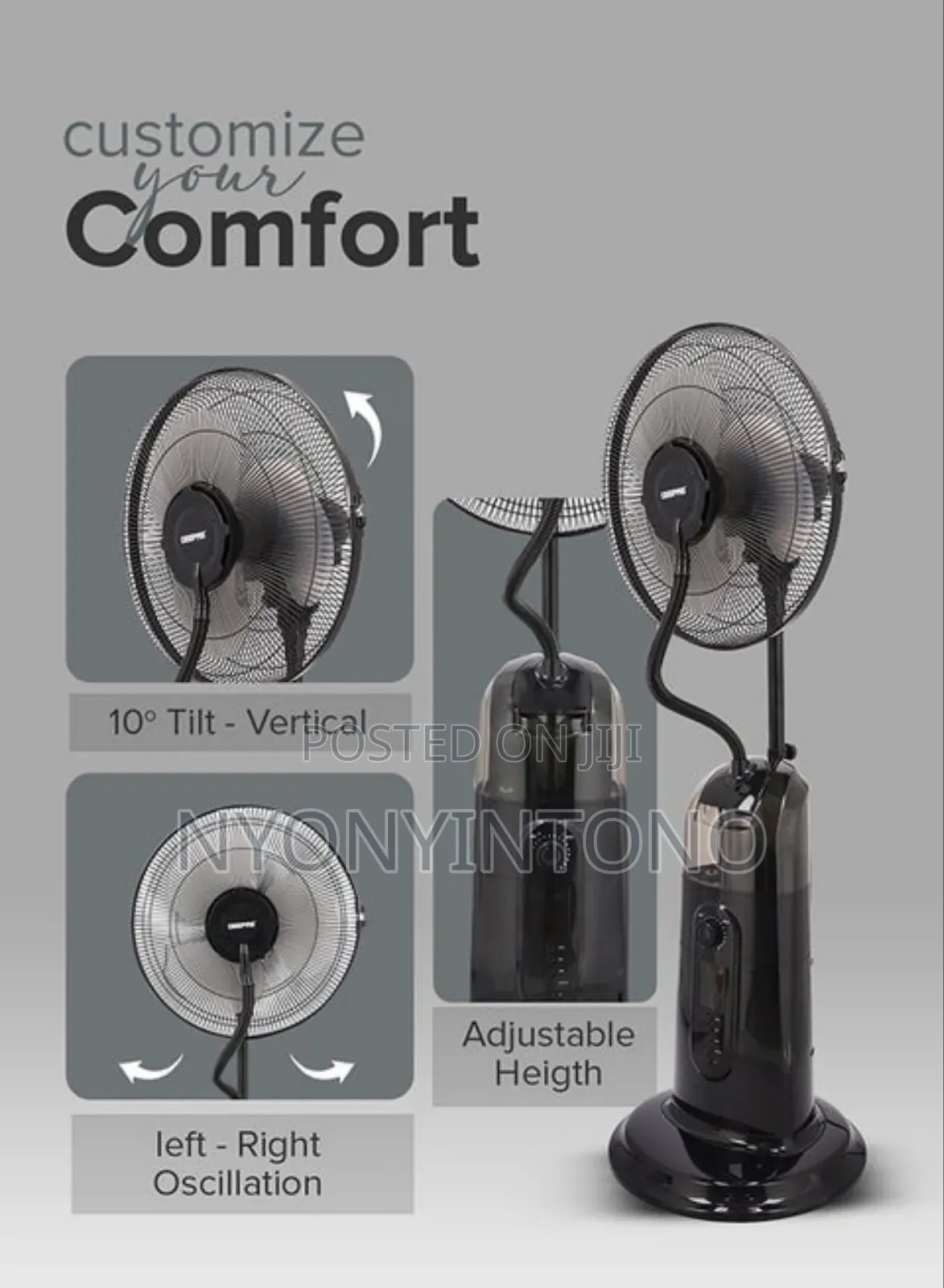 Geepas 16" Pedestal Stand Mist Fan Gf21161