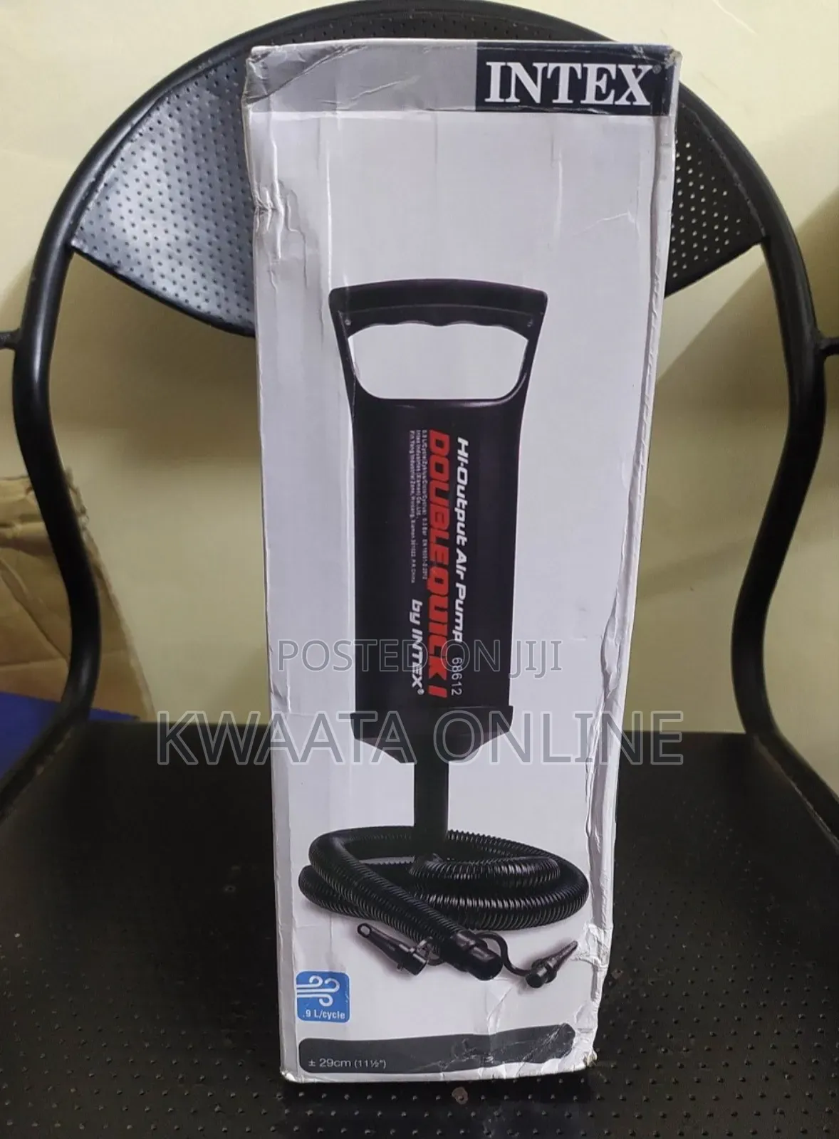 Intex Double Quick Air Pump, Hand Manual Air Mattress Foam Pump,Black
