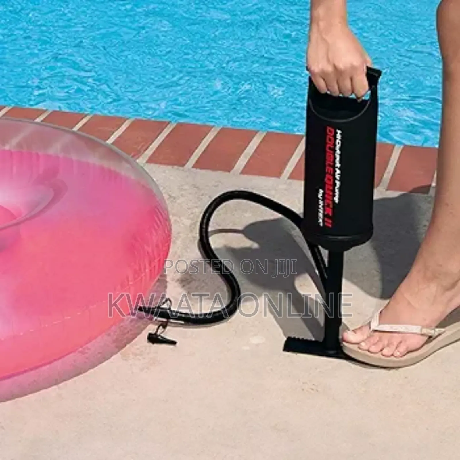 Intex Double Quick Air Pump, Hand Manual Air Mattress Foam Pump,Black