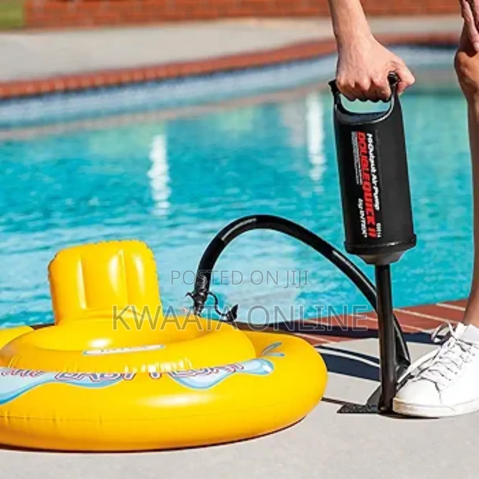 Intex Double Quick Air Pump, Hand Manual Air Mattress Foam Pump,Black