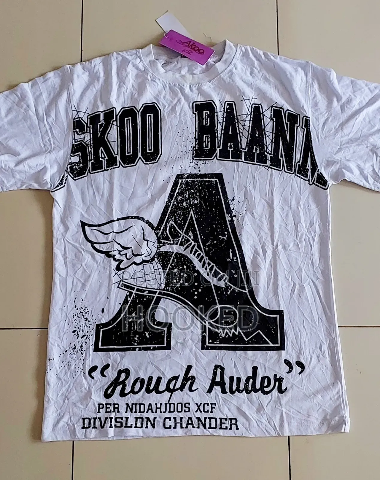 Wordy Designs on a White Cotton Tshirt