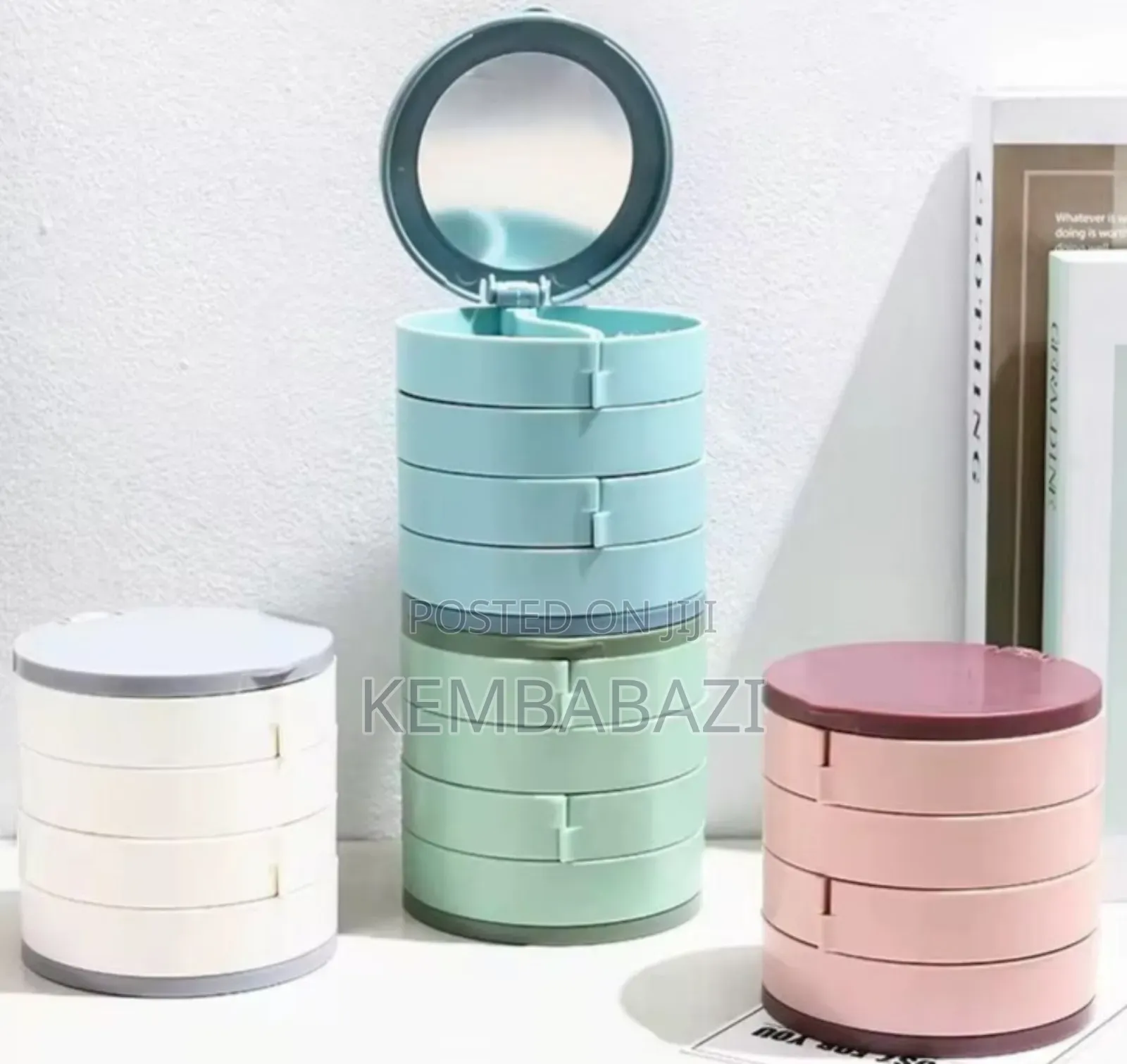 Rotating, Multi-Layer Jewelry Organizer Storage Box