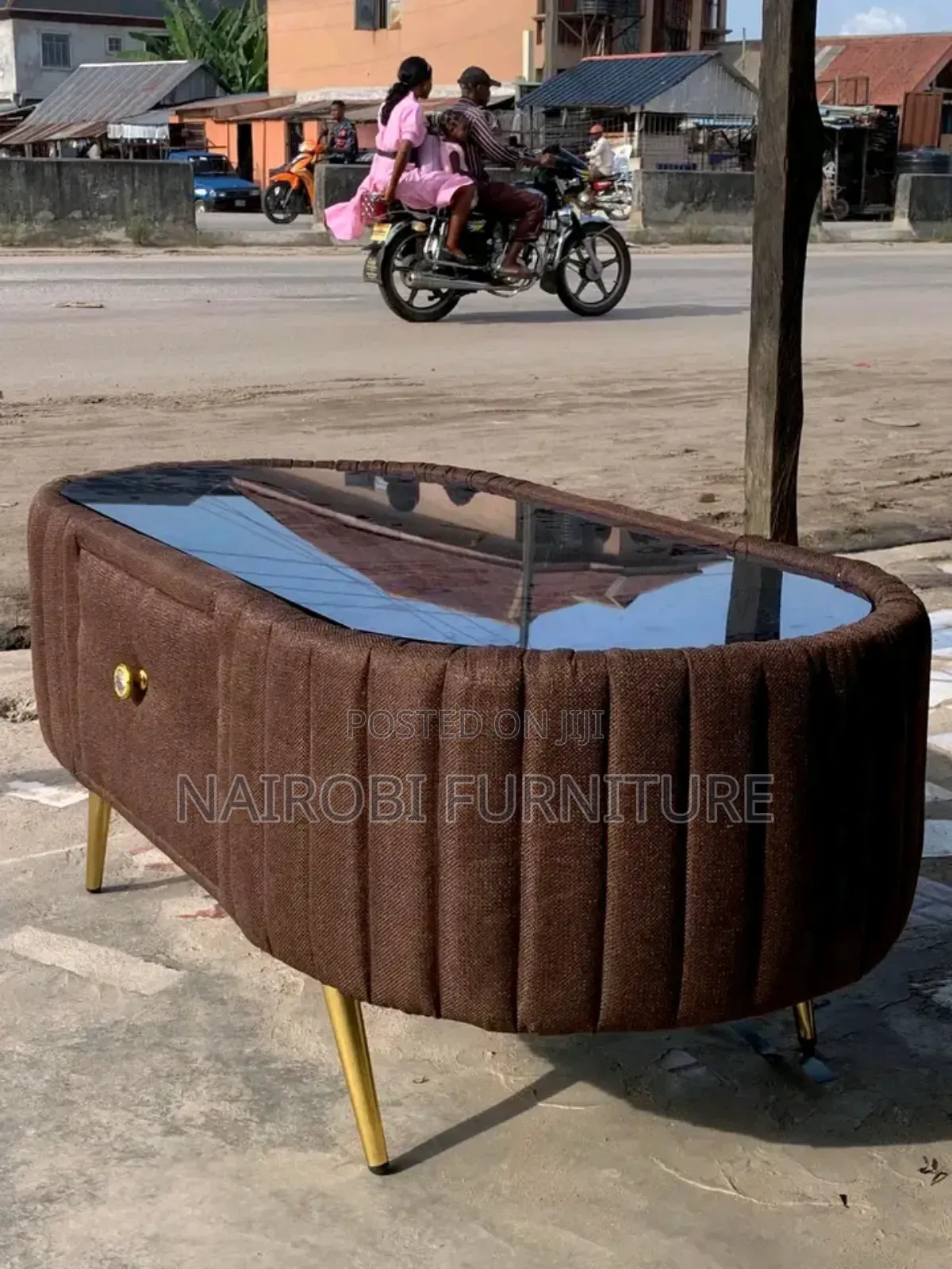 Wide Oval Cabinet Table
