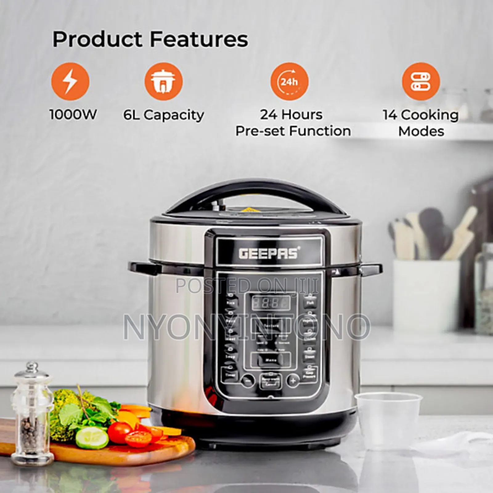 Geepas 6liters Digital Electric Pressure Cooker Gmc5326