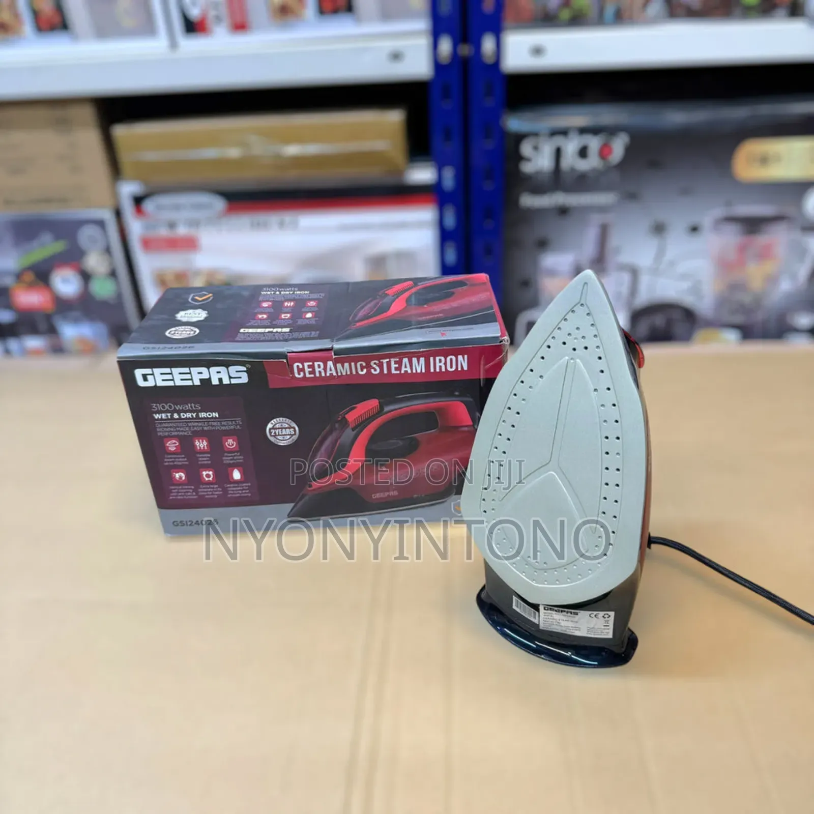 Geepas 2 in 1 Dry and Steam Iron With Ceramic Coating Gsi24026