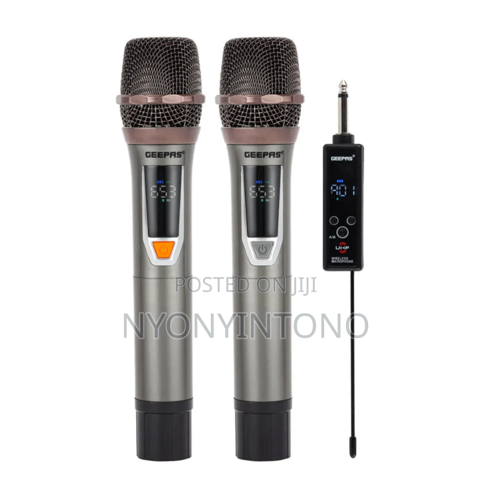 Geepas Dual Uhf Rechargeable Wireless Microphones Gmp15915