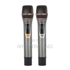 Geepas Dual Uhf Rechargeable Wireless Microphones Gmp15915