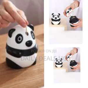 Automatic Push Type Toothpick Holder Cute Cartoon Bear Plastic