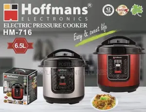 Hoffmans 6.5 Liters 14 in 1 Electric Pressure Cooker Red,Silver