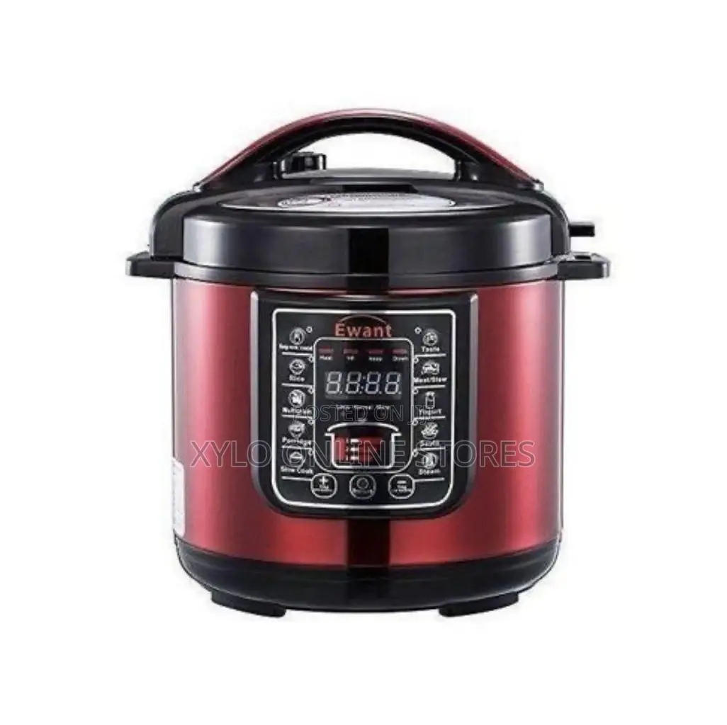 Hoffmans 6.5 Liters 14 in 1 Electric Pressure Cooker Red,Silver
