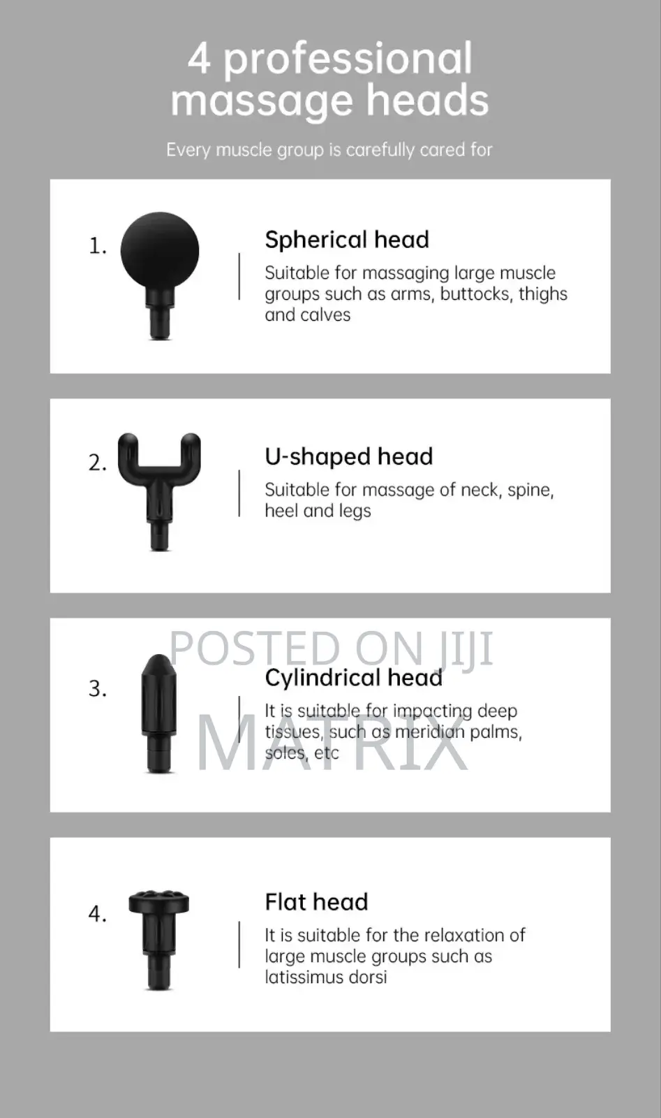 Muscle Relax Massage Gun With 4 Changeable Heads for Body Pain​