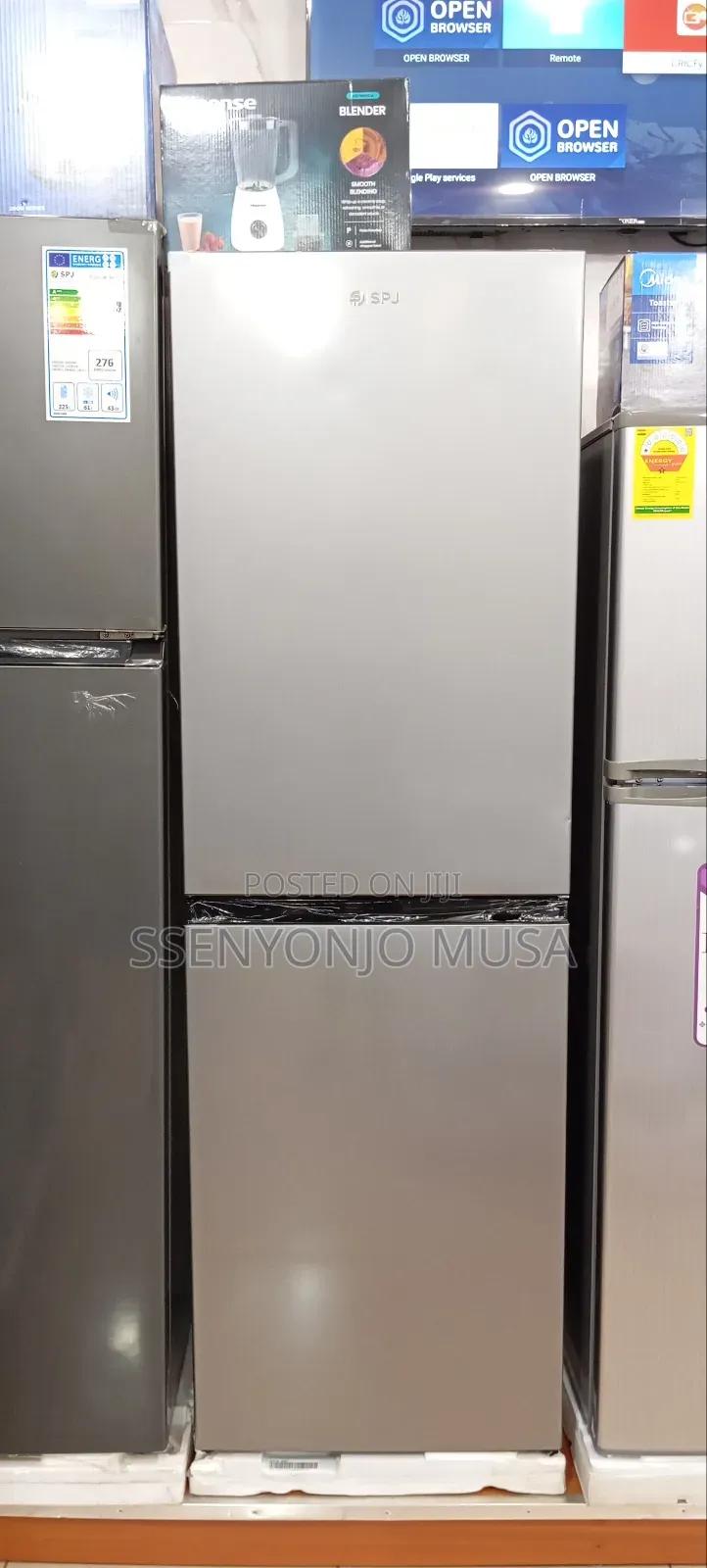 SPJ 389l Double Door Bottom Freezer Refrigerator – Inox | Led Display.