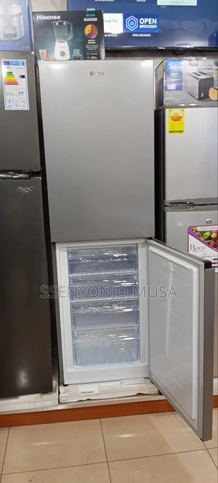 SPJ 389l Double Door Bottom Freezer Refrigerator – Inox | Led Display.