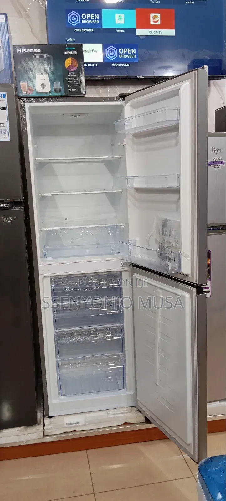 SPJ 389l Double Door Bottom Freezer Refrigerator – Inox | Led Display.