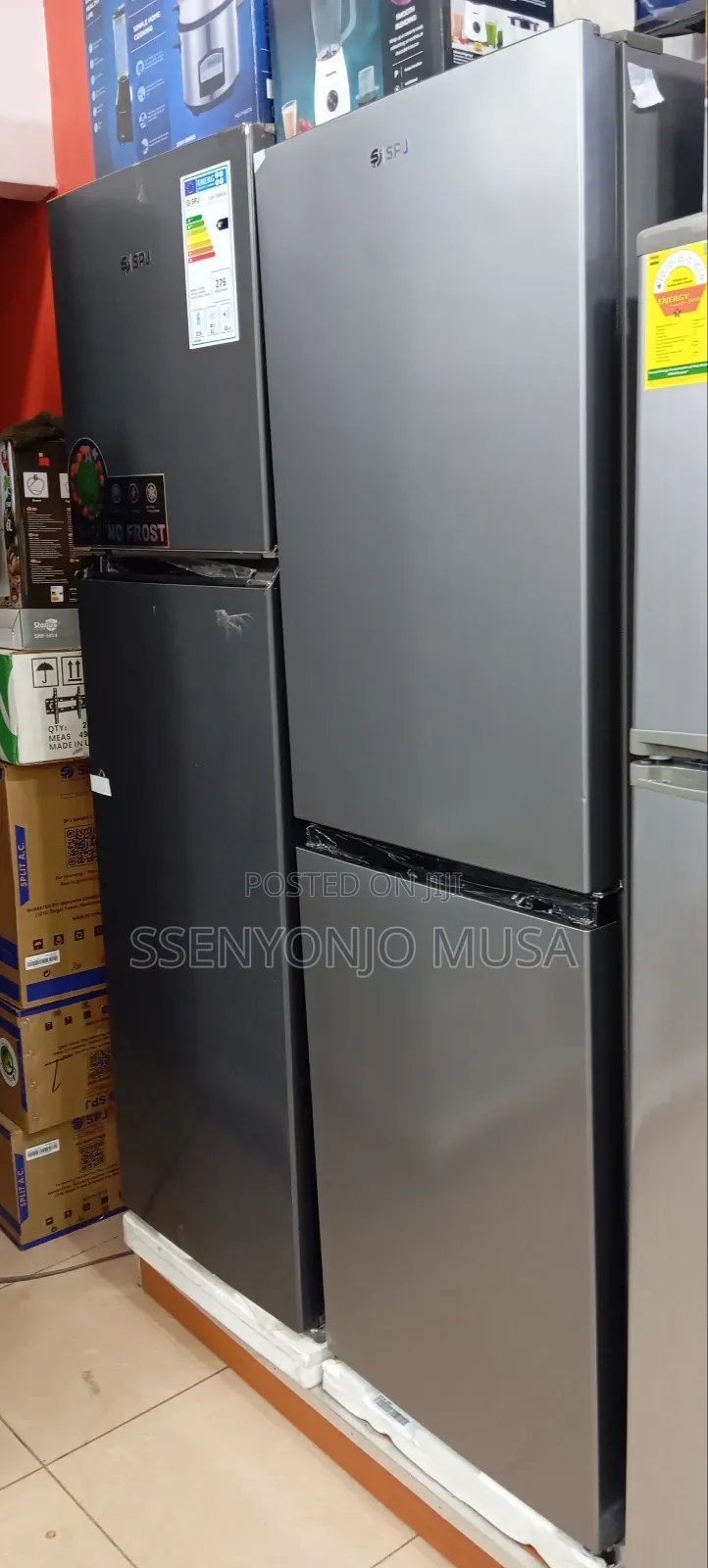 SPJ 389l Double Door Bottom Freezer Refrigerator – Inox | Led Display.