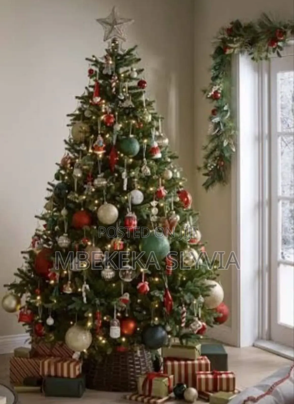 Christmas Tree 8ft,Christmas Balls Home Decor-Buy 1 Get Free PKT Balls