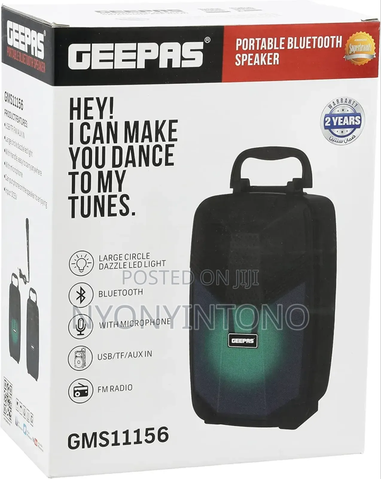 Geepas Rechargeable Portable Speaker With Microphone Gsm11156