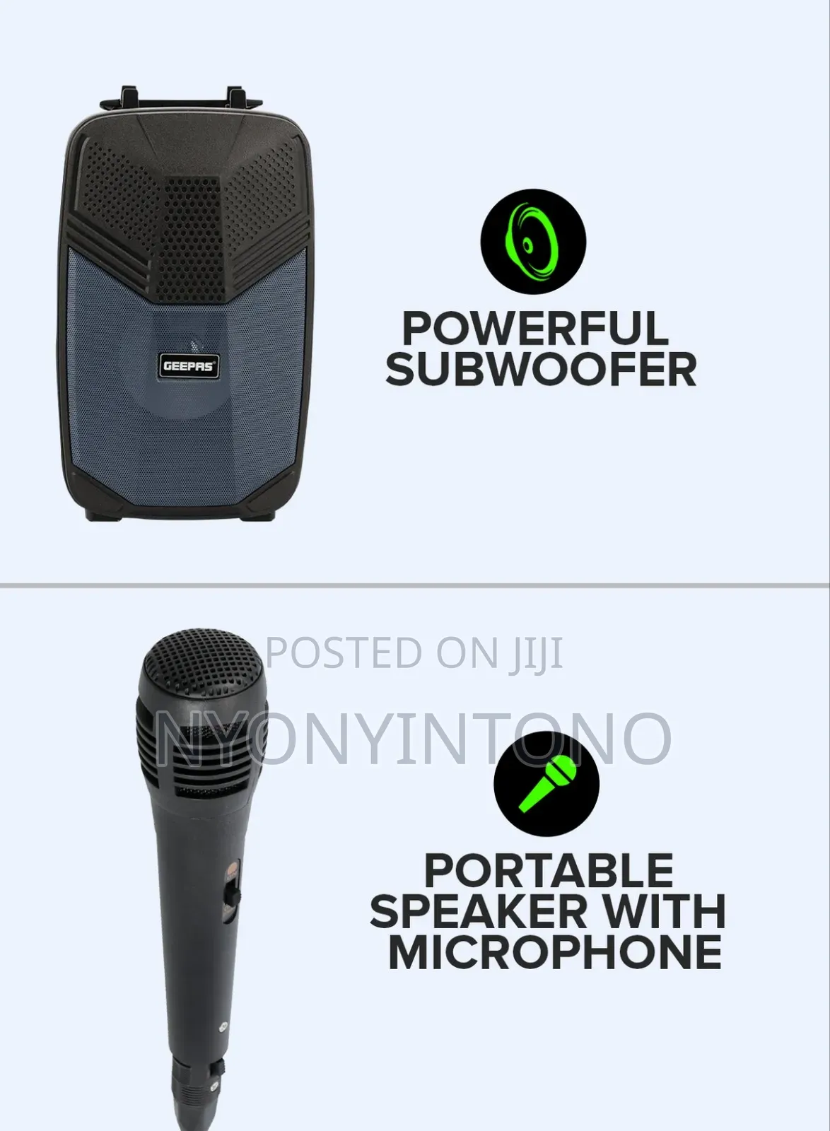 Geepas Rechargeable Portable Speaker With Microphone Gsm11156