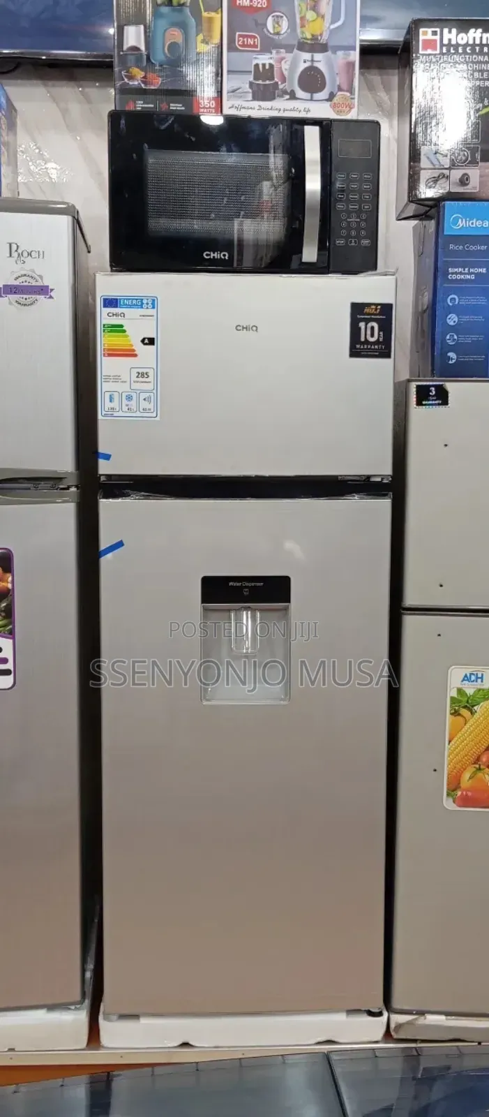 Chiq 270l Double Door Refrigerator – Silver | Water Dispenser.