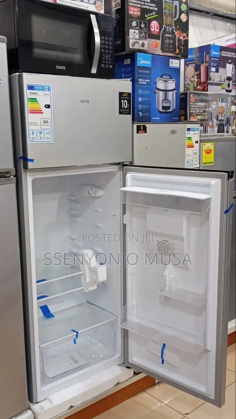 Chiq 270l Double Door Refrigerator – Silver | Water Dispenser.