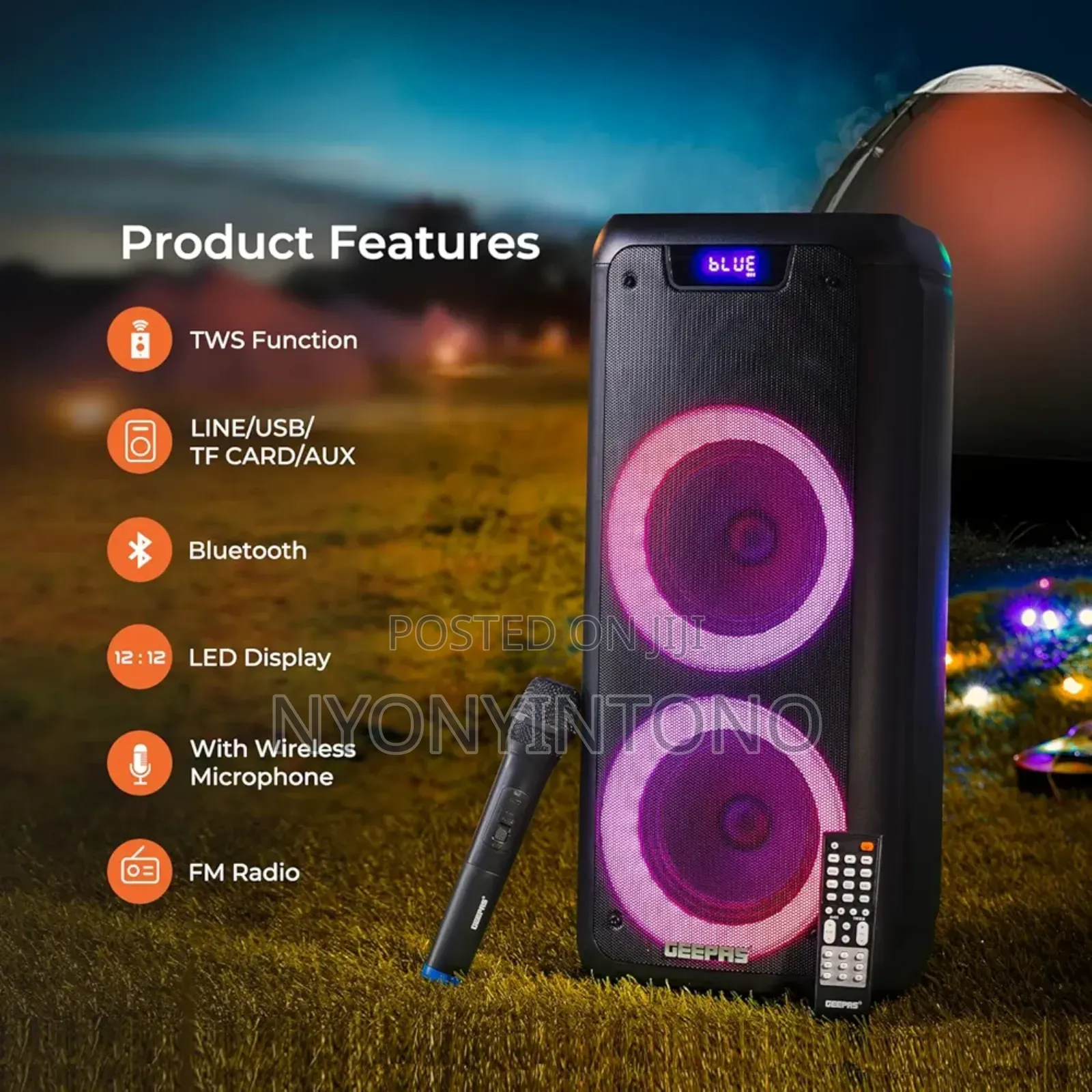 Geepas Professional Rechargeable Speaker With Microphone Gsm11168