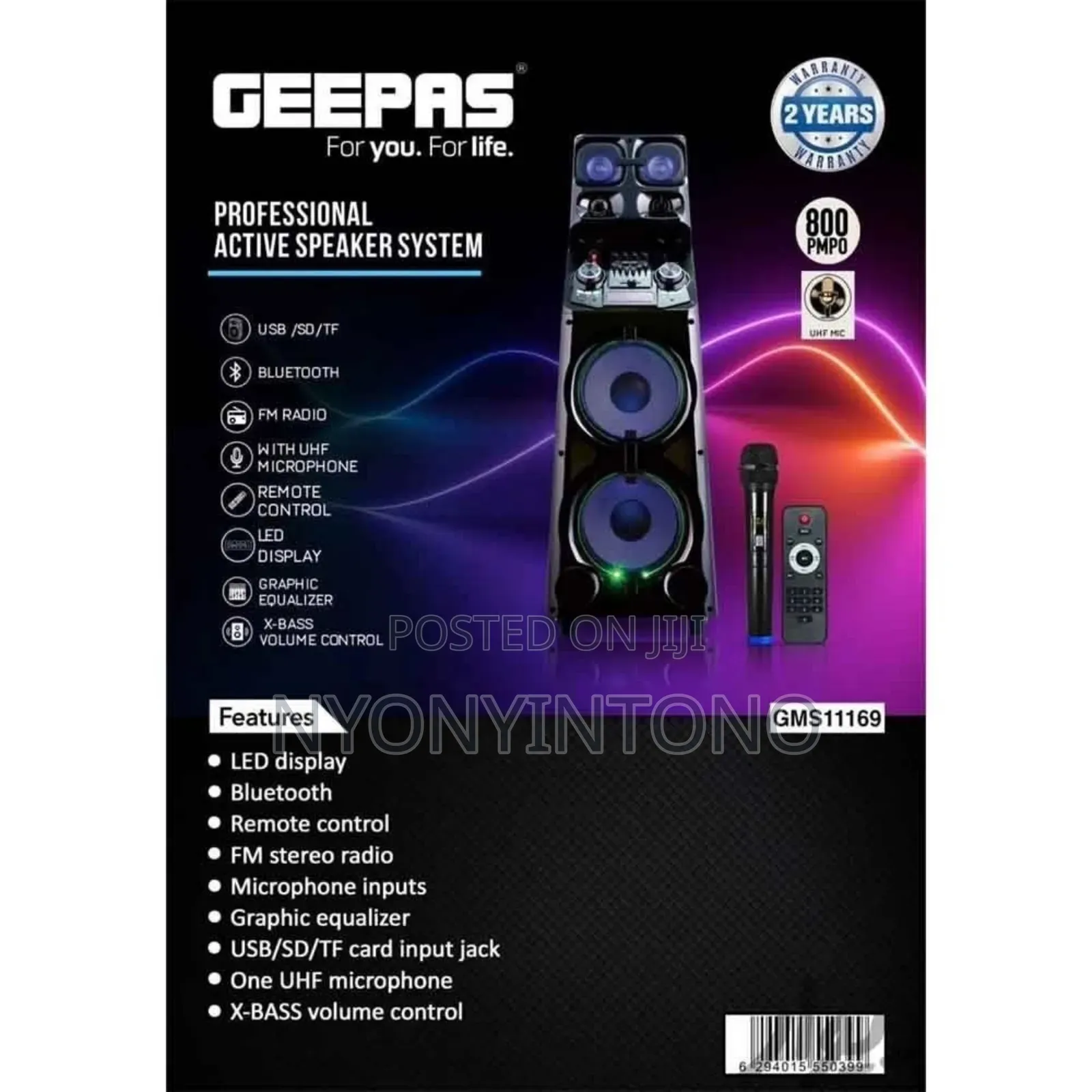 Geepas Professional Rechargeable Speaker With Microphone Gms11169