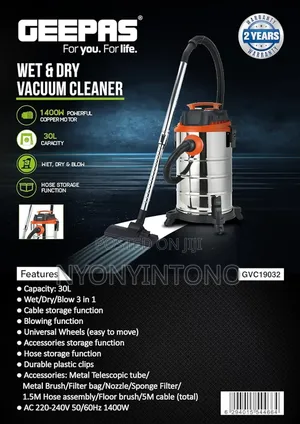 Geepas 30liters Wet and Dry Vacuum Cleaner Gvc19032