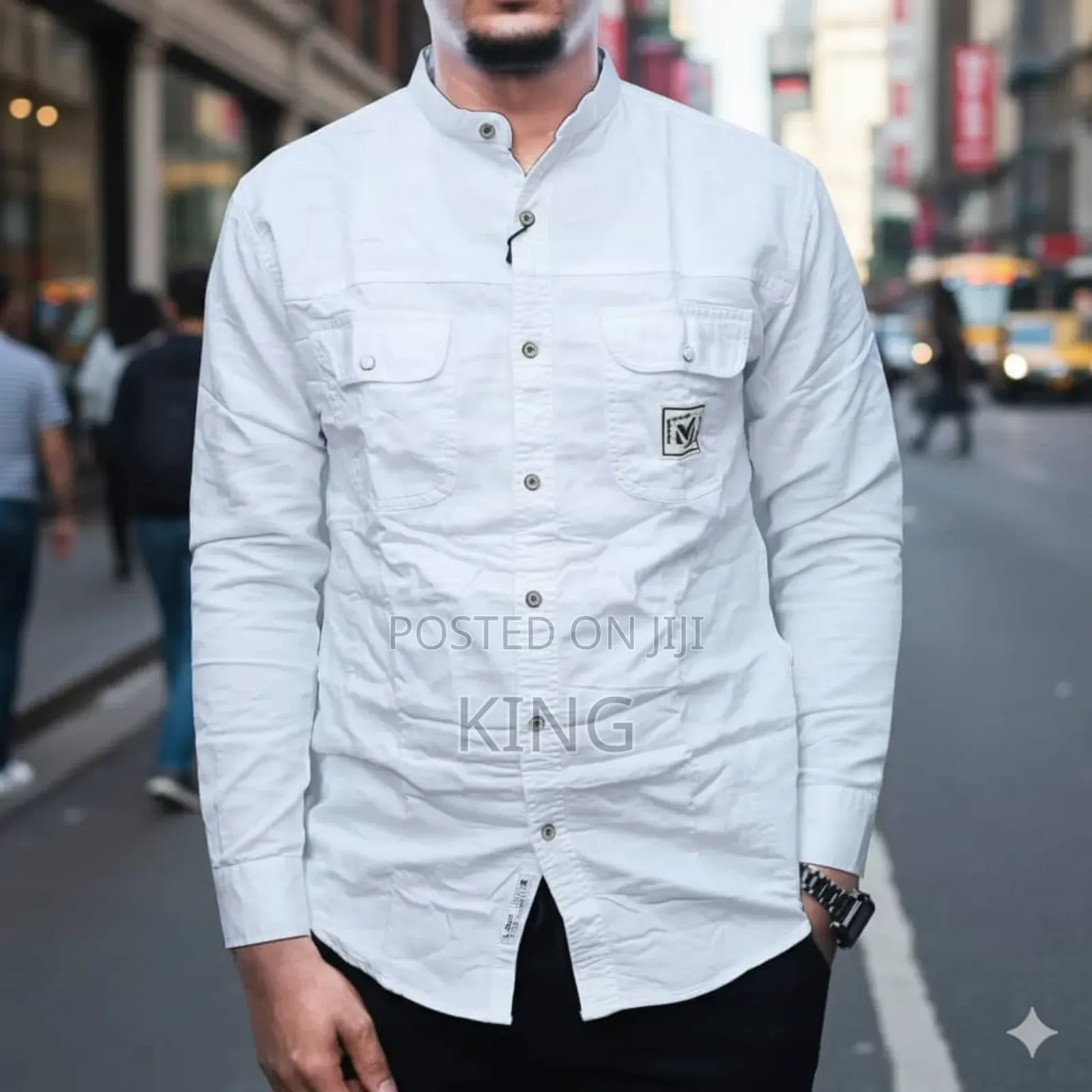 Essential Chinese Collar Denim Shirt