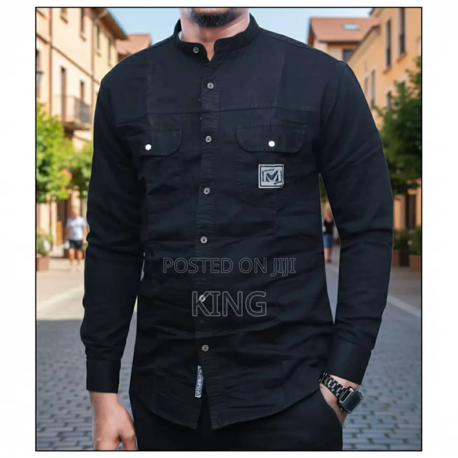 Vital Chinese Collar Denim Shirt