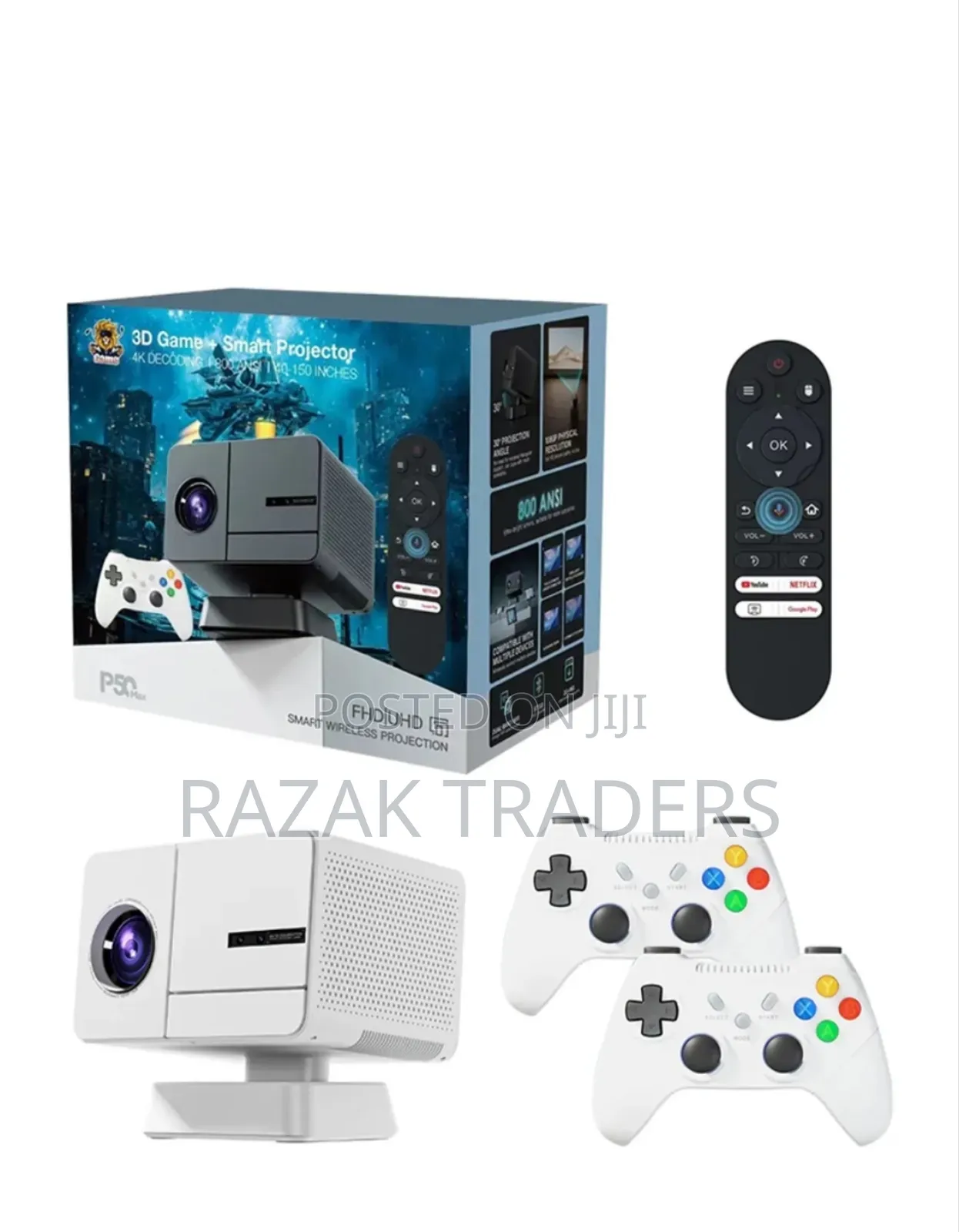 P50 Projector and Game,Retro Smart Game Projector 1280*1080p