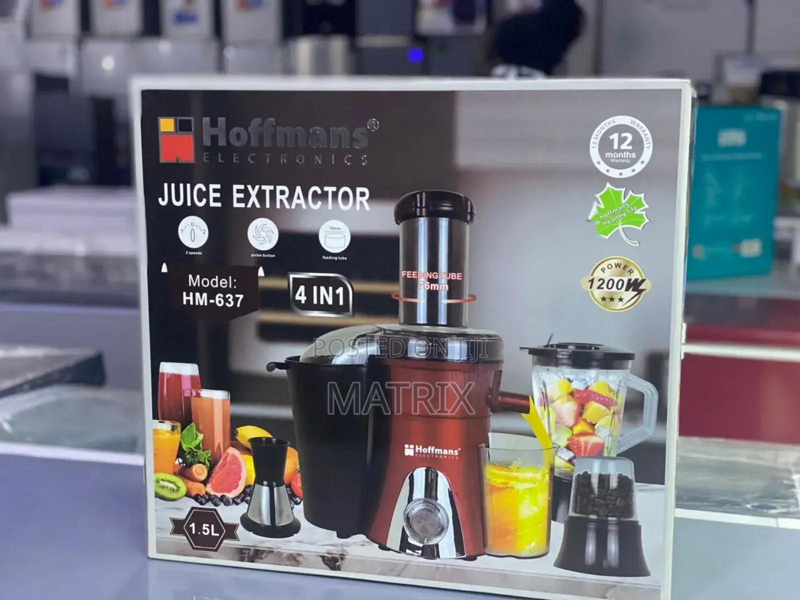 Hoffmans Juice Extractor 4in1 Hm-637