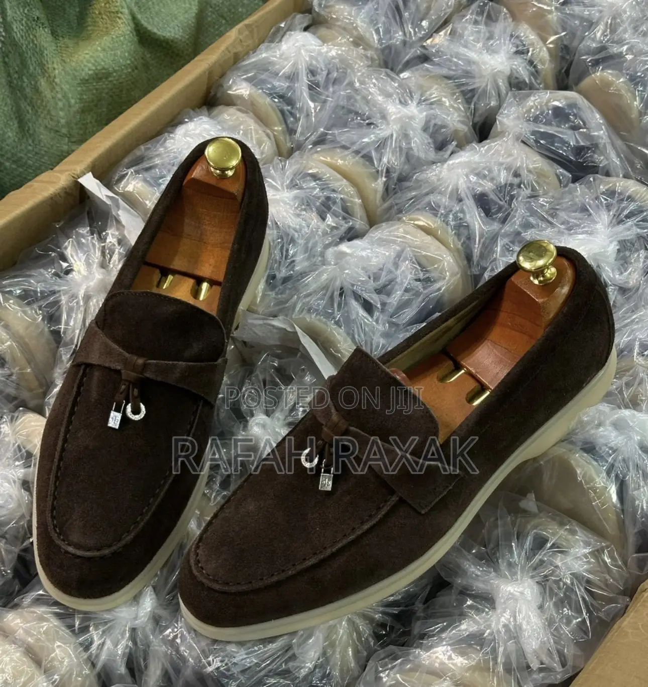 Original Men’S Dark Tan Suede Loro Piano Loafers