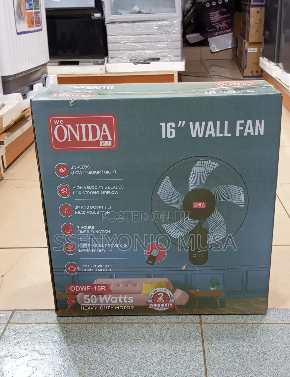 Onida Plus 16-Inch Wall Fan With Remote Control – 50w Powerful Motor,.
