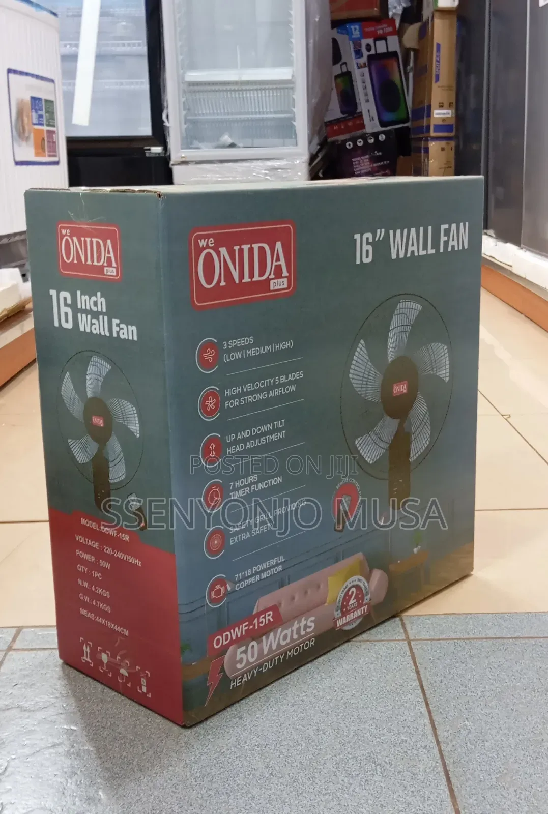 Onida Plus 16-Inch Wall Fan With Remote Control – 50w Powerful Motor,.